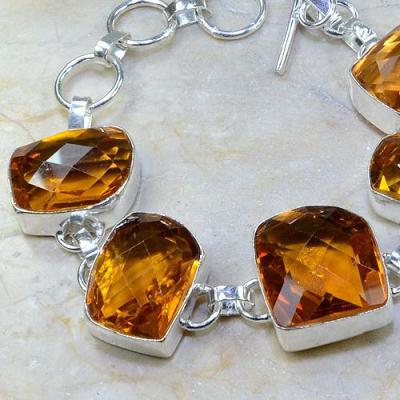 Ct 0108a bracelet citrine orange madere argent 925 bijoux achat vente 1