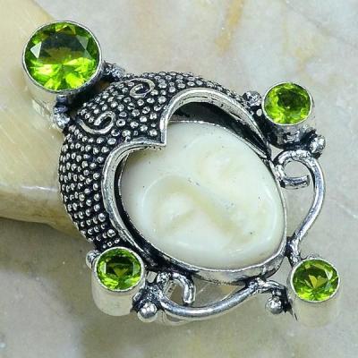 Per 120a bague t53 bouddha peridot jade bijou argent 925 achat vente 1