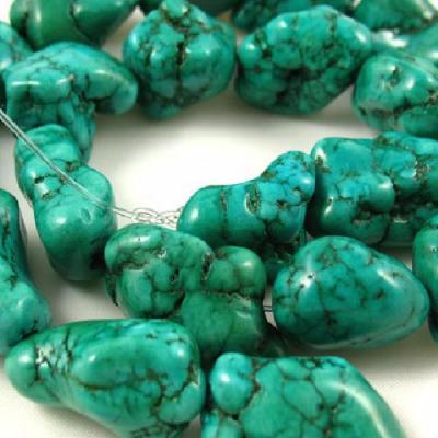 Ptq 034b 1 perle turquoise naturelle bleue 12x15 achat vente loisirs creatifs