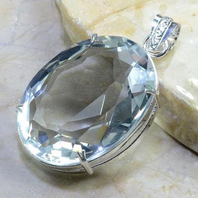 Tpz 202c pendentif pierre topaze blanche cristal gemme taille bijou argent 925 vente achat