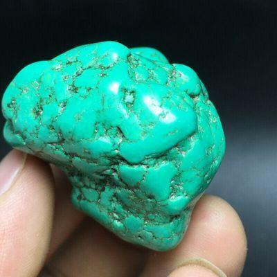 Tqp 117a turquoise polie verte tibet tibetaine 65gr 40x39x35mm pierre gemme lithotherapie reiki