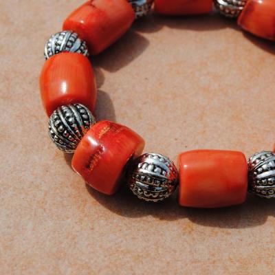 Cr 8693b bracelet corail orange achat vente bijoux ethniques