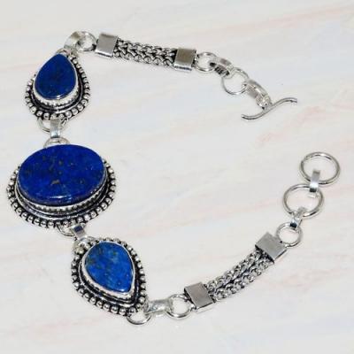 Lpc 273c bracelet lapis lazuli 20x15mm egyptien afghan bijou argent 925 achat vente