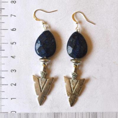 Lpc 497 boucles oreilles egyptienne orientales lapis lazuli 70mm 12gr argent925 1 