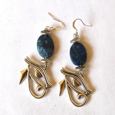 Lpc 498 boucles oreilles egyptienne orientales lapis lazuli 70mm 14gr argent925 6 