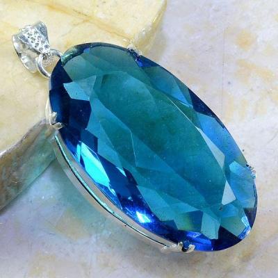 Tpz 247b pendentif pierre topaze bleu suisse gemme lithotherapie bijou argent 925 vente achat
